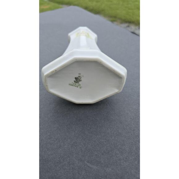 Vintage MZ Austria Hat Pin Vase Hand Painted Porcelain Floral 6" Embossed Flower - Picture 7 of 9
